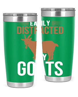 easily distracted by goats Style 5#- goat- Tumbler