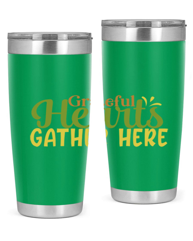 grateful hearts gather here 59#- thanksgiving- Tumbler