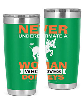 never underestimate a woman who loves donkeys Style 1#- donkey- Tumbler