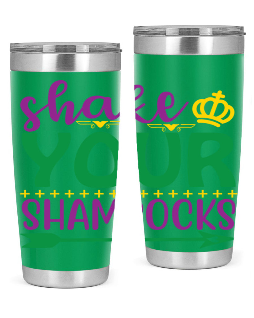 shake your shamrocks 2#- mardi gras- Tumbler