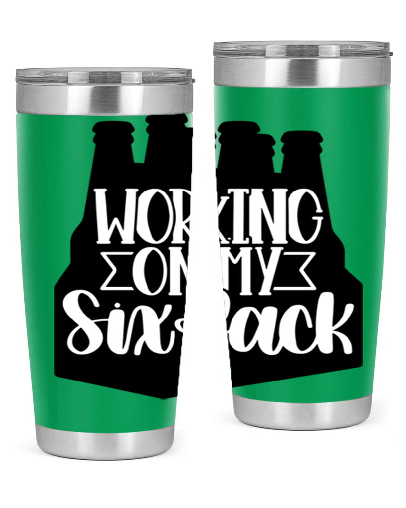 working on my six pack 13#- beer- Tumbler