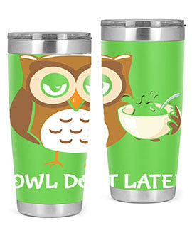 Do It Later funny Cute A TurtleRabbit 4#- owl- Tumblers