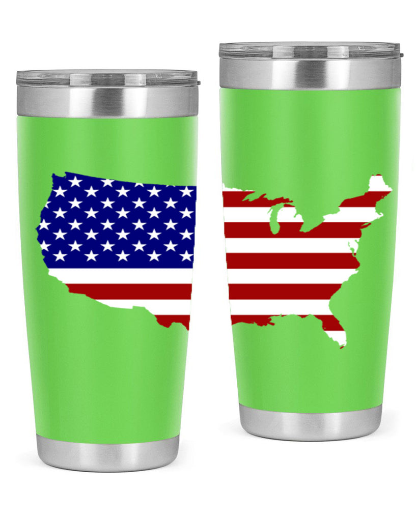 Flag With Map Style 50#- Fourt Of July- Tumbler