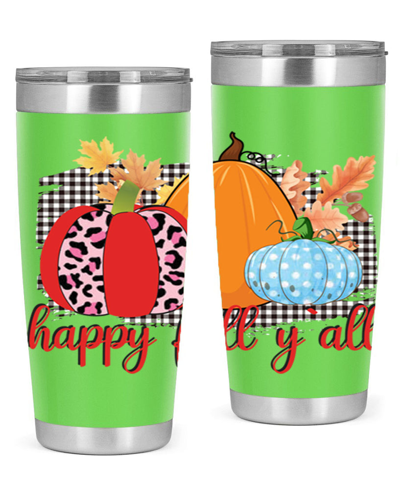 Happy Fall Yall Leopard 229#- fall- Tumbler