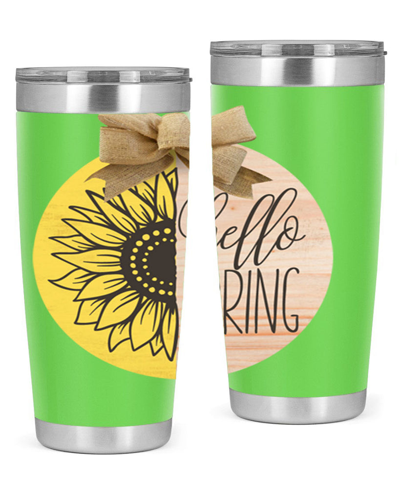 Hello spring half sunflower Mockup198#- spring- Tumbler