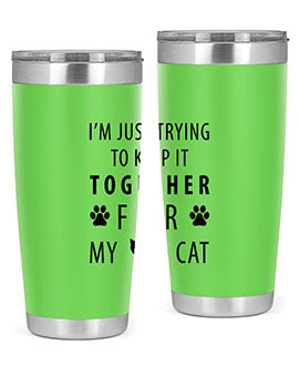 I’m Just Trying Style 61#- cat- Tumbler