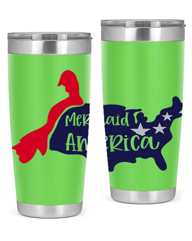 Mermaid In America Style 167#- Fourt Of July- Tumbler