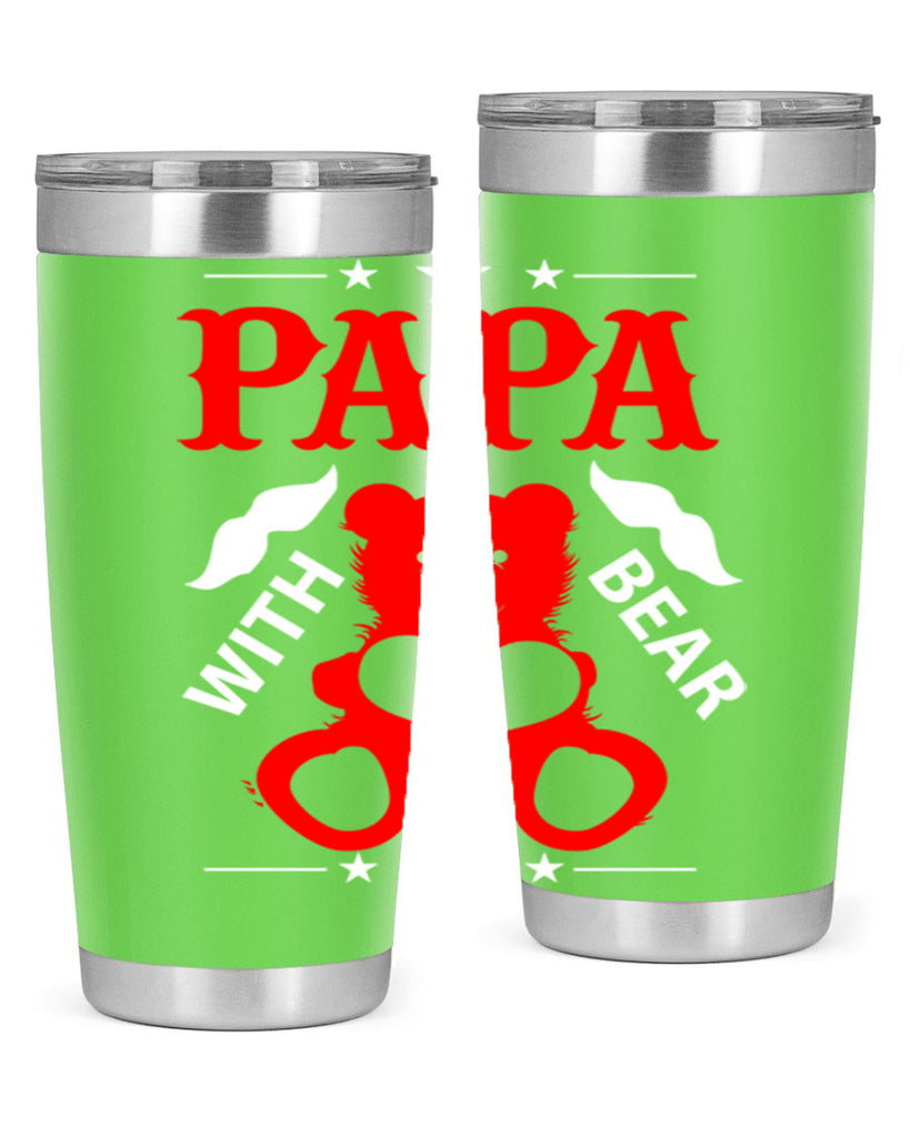 PAPA WITH BEAR 112#- grandpa - papa- Tumbler