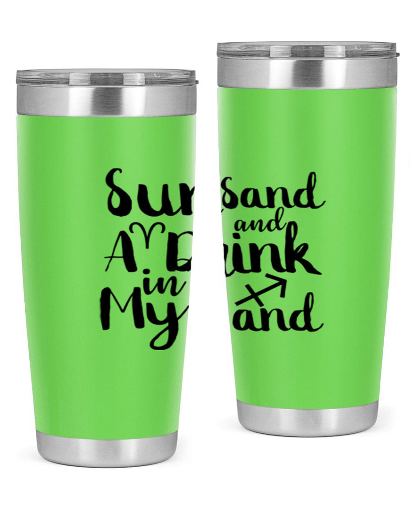Sun Sand And A Drink In My Hand 480#- zodiac- Tumbler