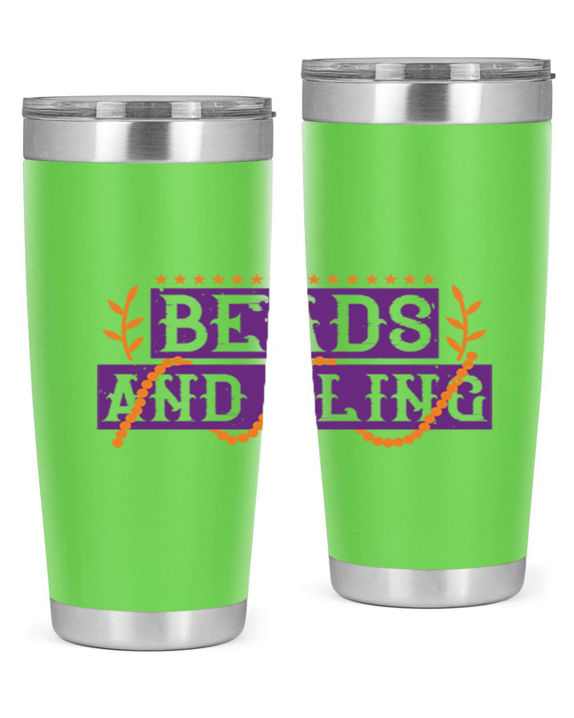 beads and bling 40#- mardi gras- Tumbler