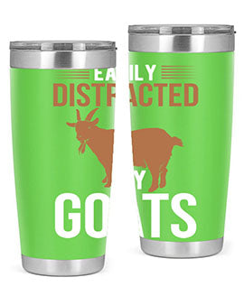 easily distracted by goats Style 5#- goat- Tumbler