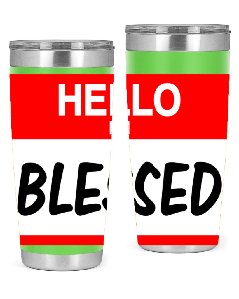 hello im blessed 133#- black words phrases- Cotton Tank