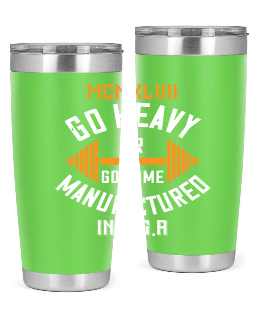 mcmxlvii go heavy or go home manufactured in 84#- gym- Tumbler