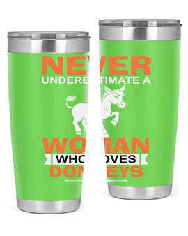 never underestimate a woman who loves donkeys Style 1#- donkey- Tumbler