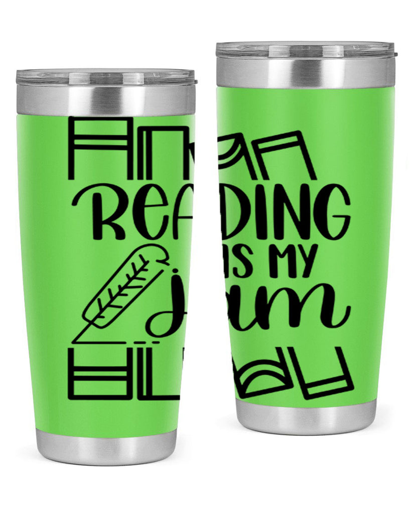 reading is my jam 29#- reading- Tumbler