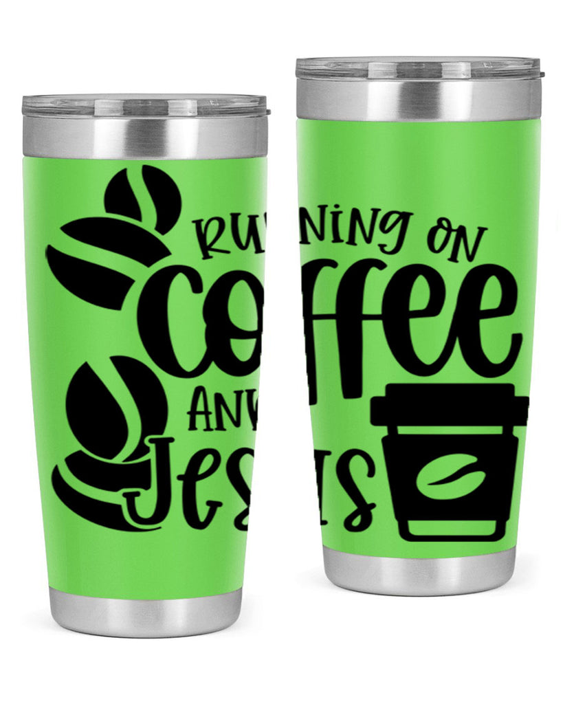 running on coffee and jesus 38#- coffee- Tumbler