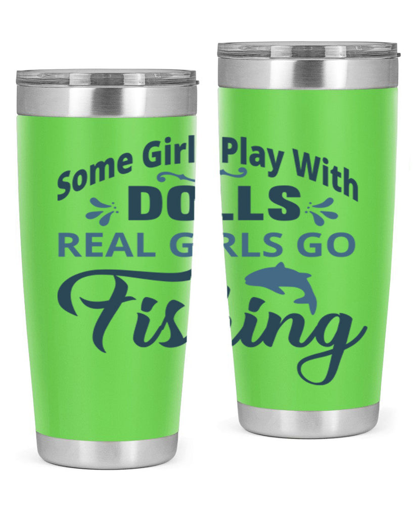 some girl play with dolls 38#- fishing- Tumbler