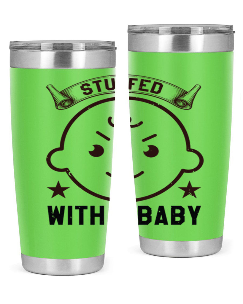 stuffed with a baby Style 14#- baby shower- tumbler