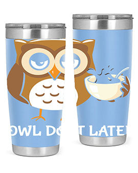 Do It Later funny Cute A TurtleRabbit 4#- owl- Tumblers