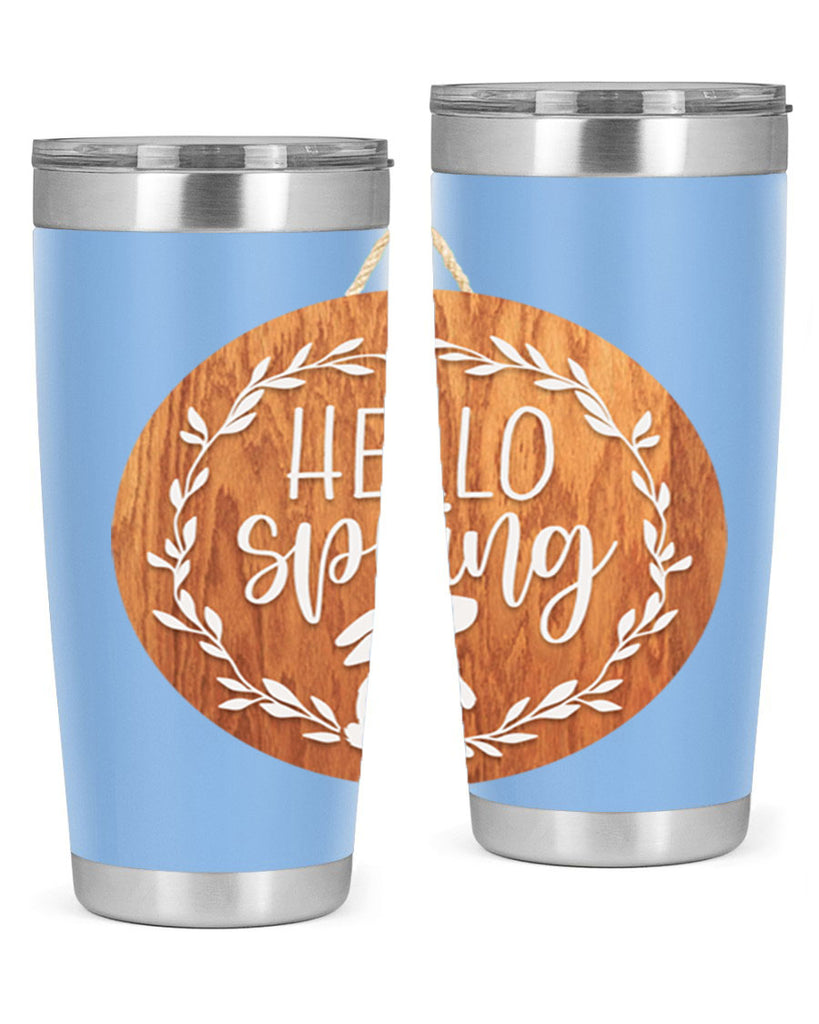 Hello Spring Bunny Wreath Mockup191#- spring- Tumbler