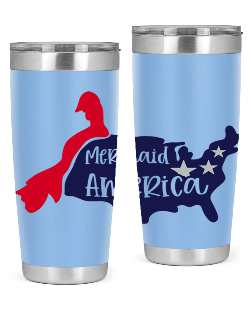 Mermaid In America Style 167#- Fourt Of July- Tumbler