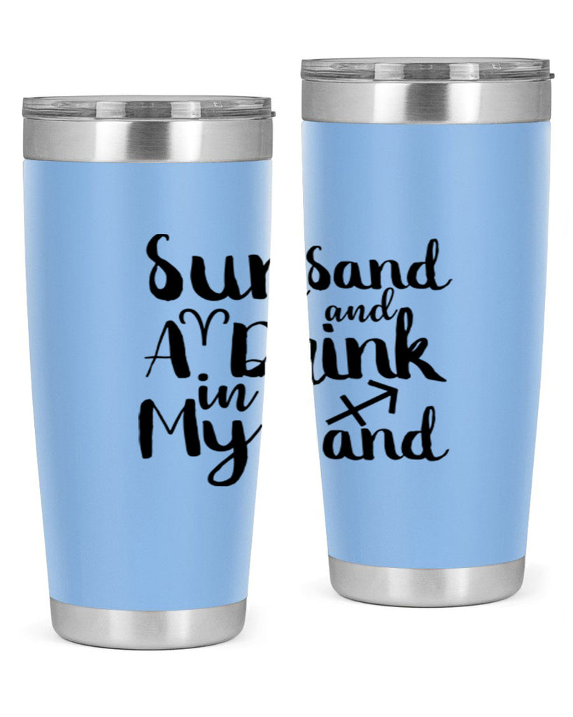 Sun Sand And A Drink In My Hand 480#- zodiac- Tumbler