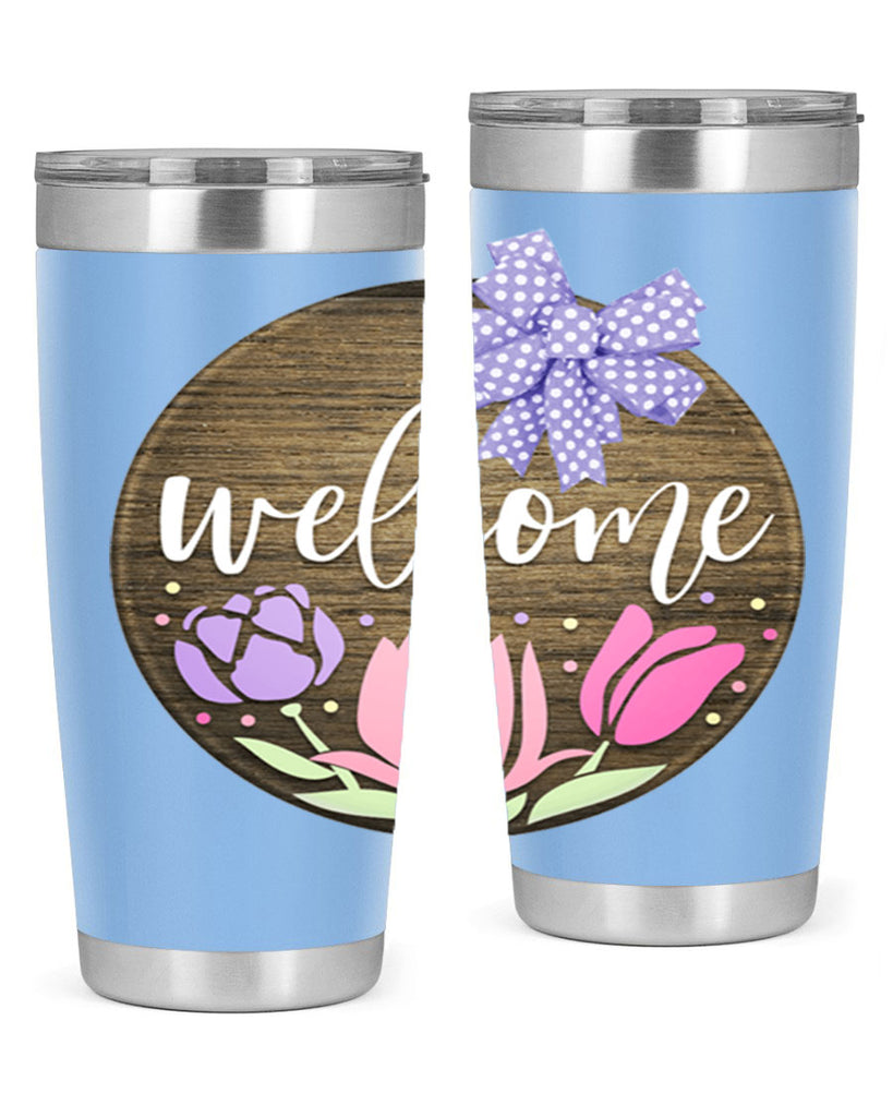 Welcome three flowers Mockup586#- spring- Tumbler