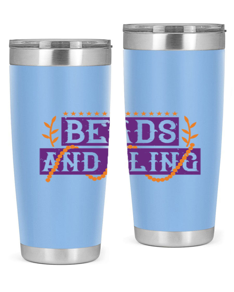 beads and bling 40#- mardi gras- Tumbler