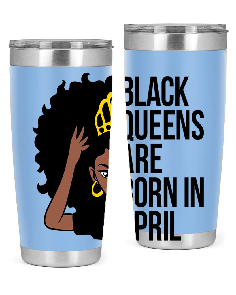 black queens are born in april 218#- black words phrases- Cotton Tank