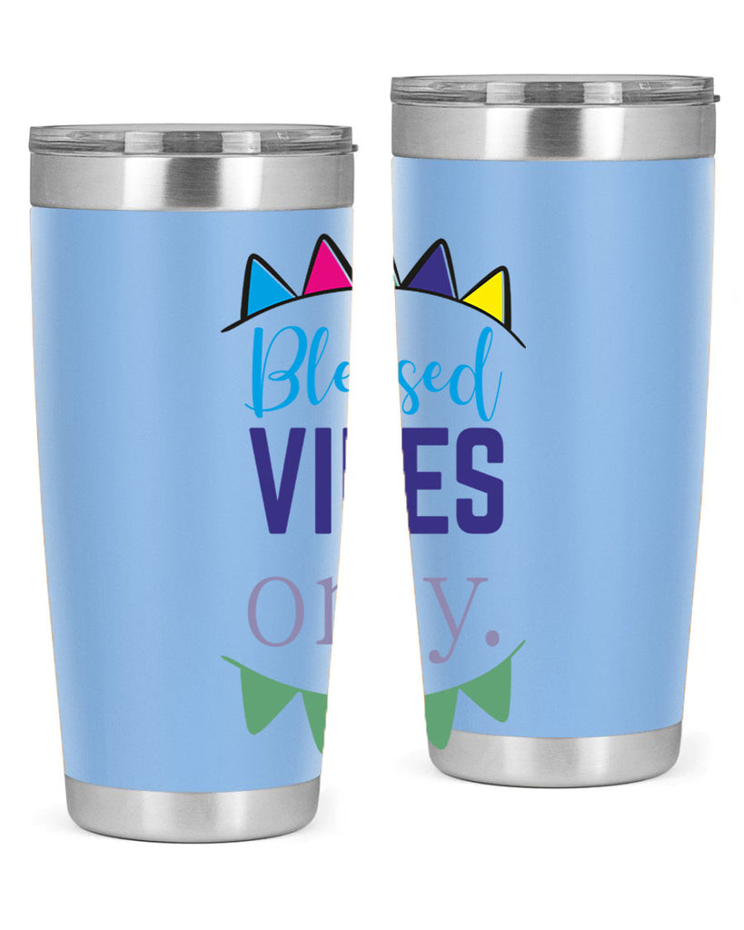 blessd vibes only- black words phrases- Cotton Tank