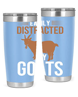 easily distracted by goats Style 5#- goat- Tumbler