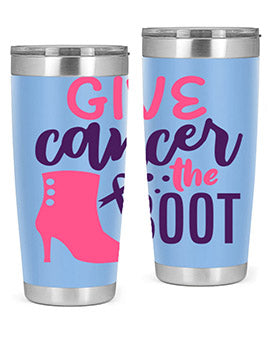 give cancer the boot Style 1#- breast cancer- Tumbler