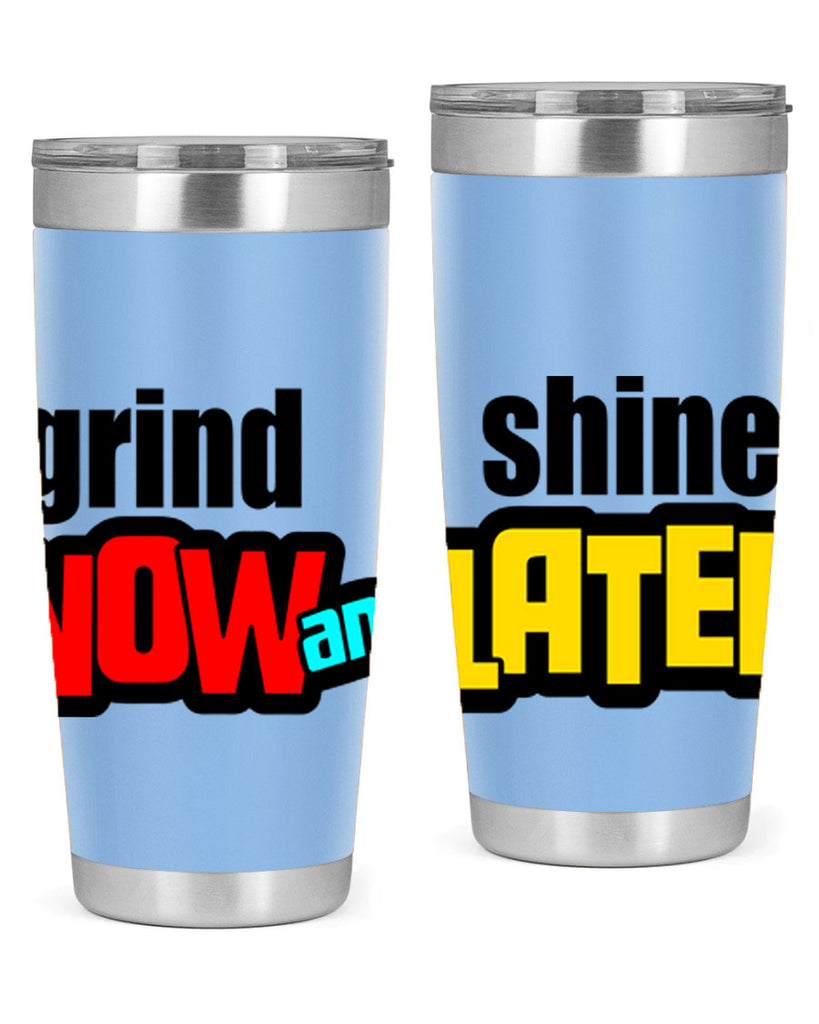 grind now and shine later 142#- black words phrases- Cotton Tank