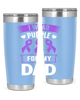 i wear purple for dad 170#- alzheimers- Tumbler