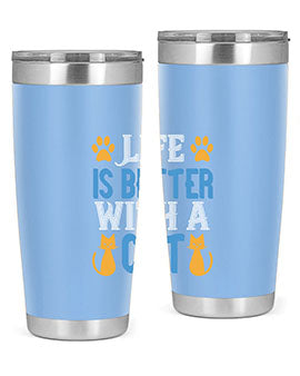 life is better with cat Style 64#- cat- Tumbler
