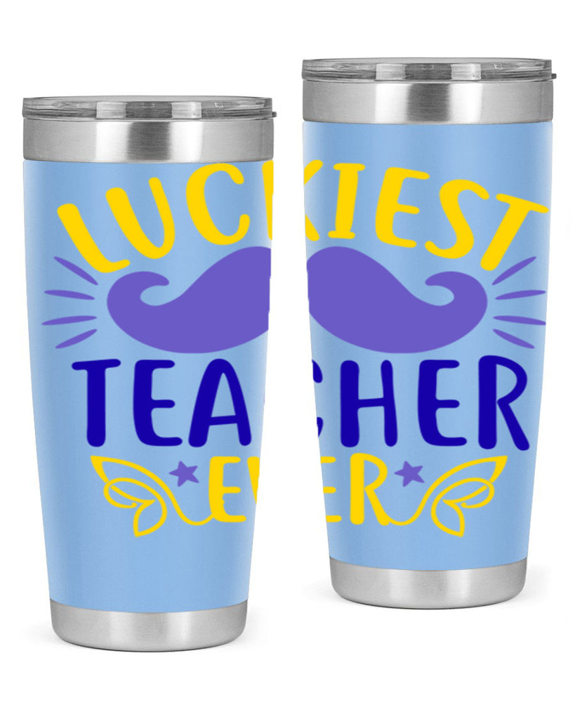 luckiest teacher ever 12#- mardi gras- Tumbler