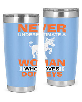 never underestimate a woman who loves donkeys Style 1#- donkey- Tumbler