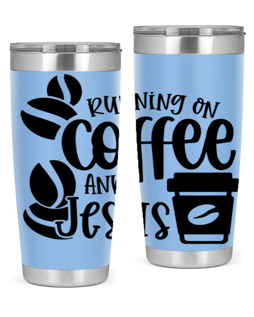 running on coffee and jesus 38#- coffee- Tumbler