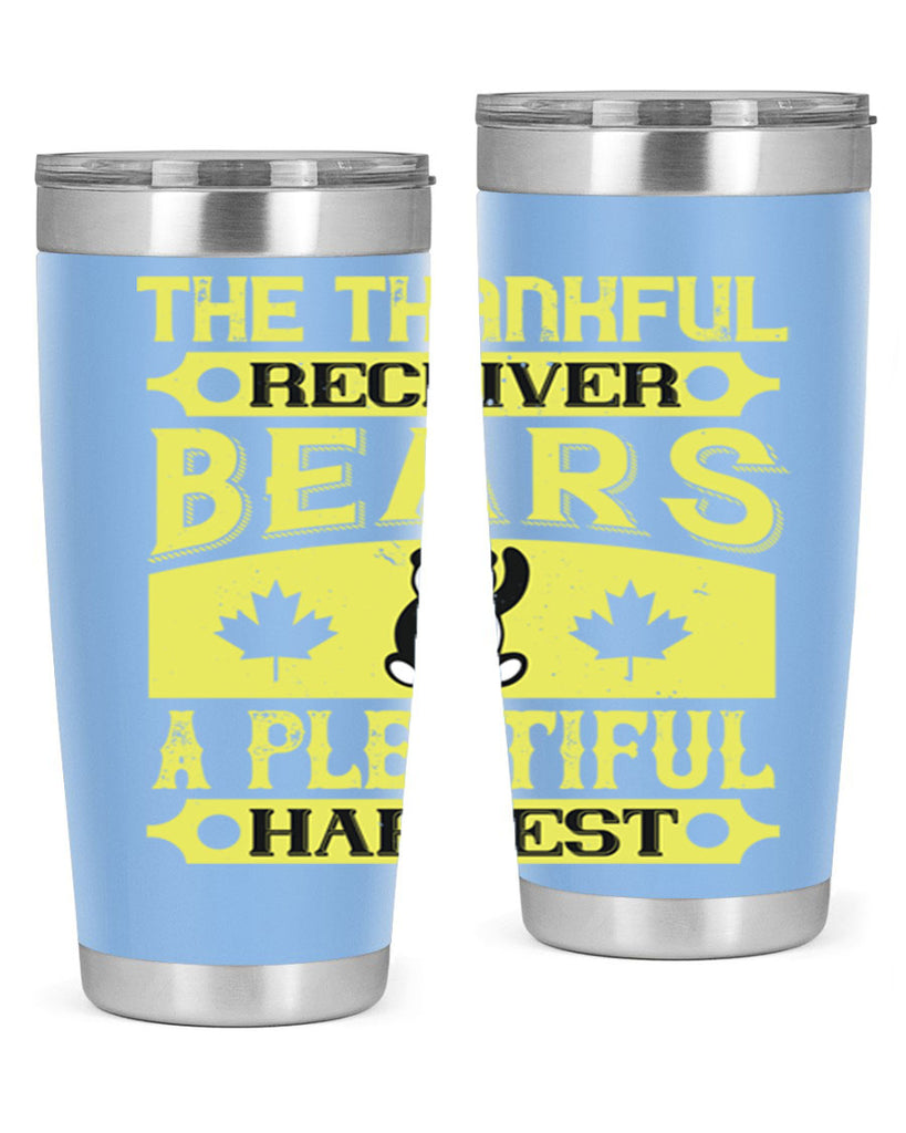 the thankful receiver bears a plentiful harvest 2#- thanksgiving- Tumbler