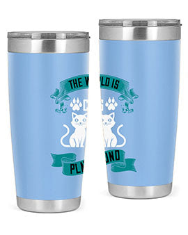 the world is my cats playground Style 119#- cat- Tumbler