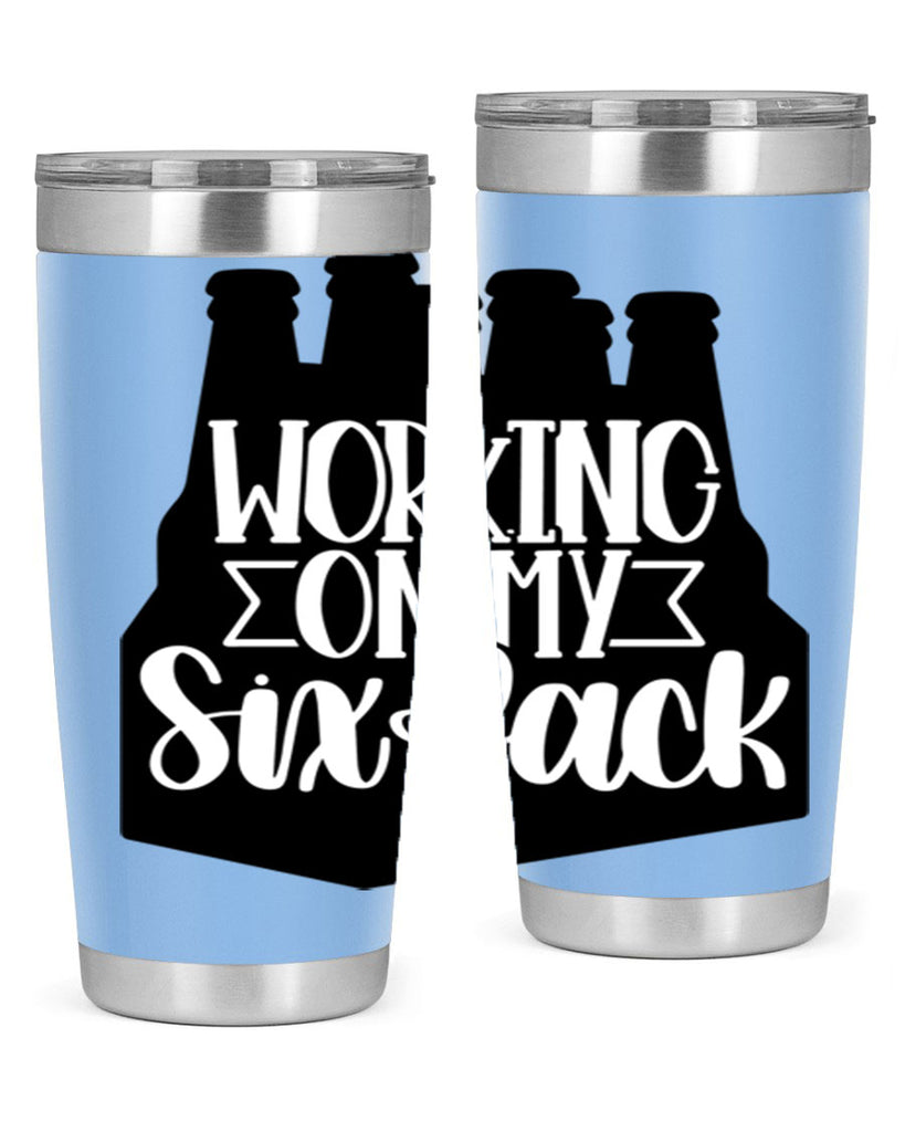 working on my six pack 13#- beer- Tumbler