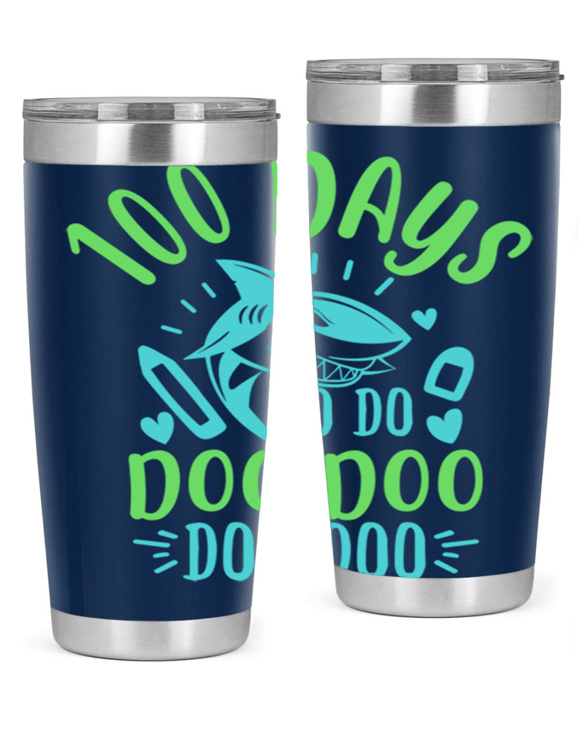 100 days shark doo doo 21#- 100 days of school- Tumbler