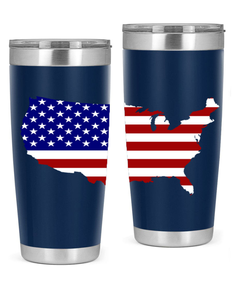 Flag With Map Style 50#- Fourt Of July- Tumbler