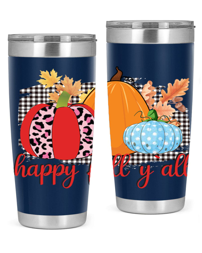 Happy Fall Yall Leopard 229#- fall- Tumbler