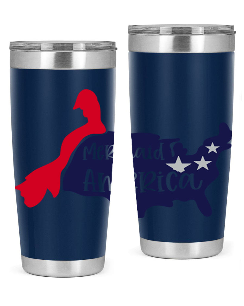 Mermaid In America Style 167#- Fourt Of July- Tumbler