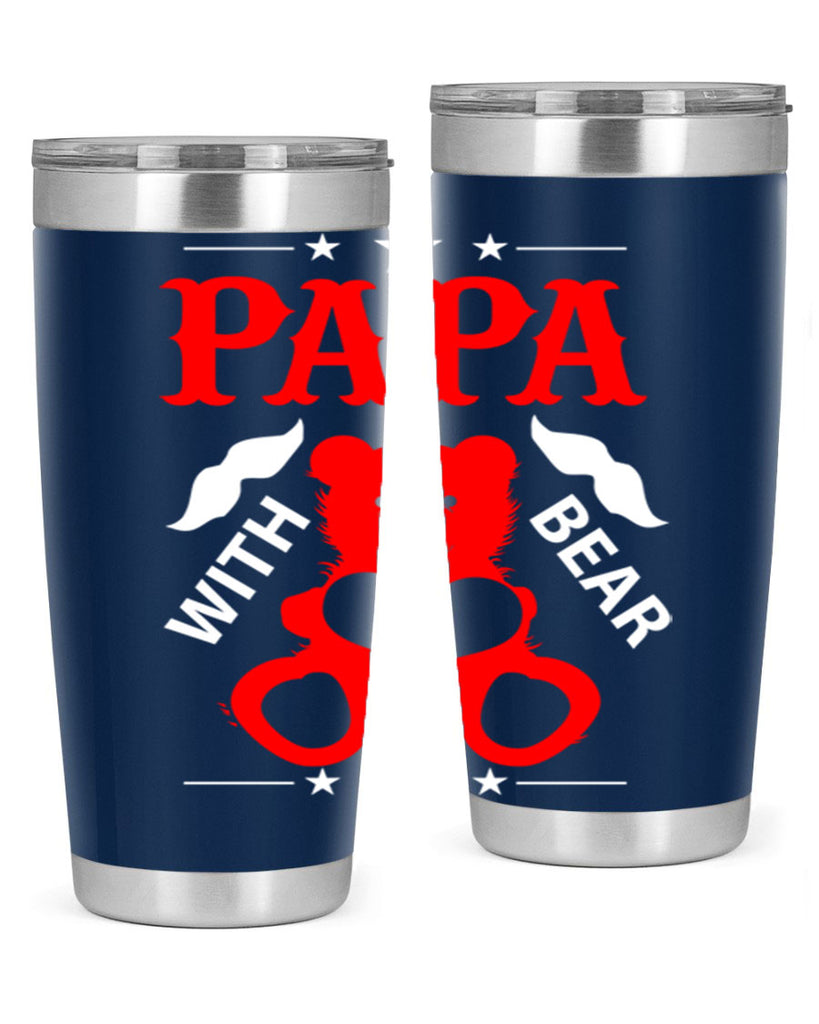 PAPA WITH BEAR 112#- grandpa - papa- Tumbler