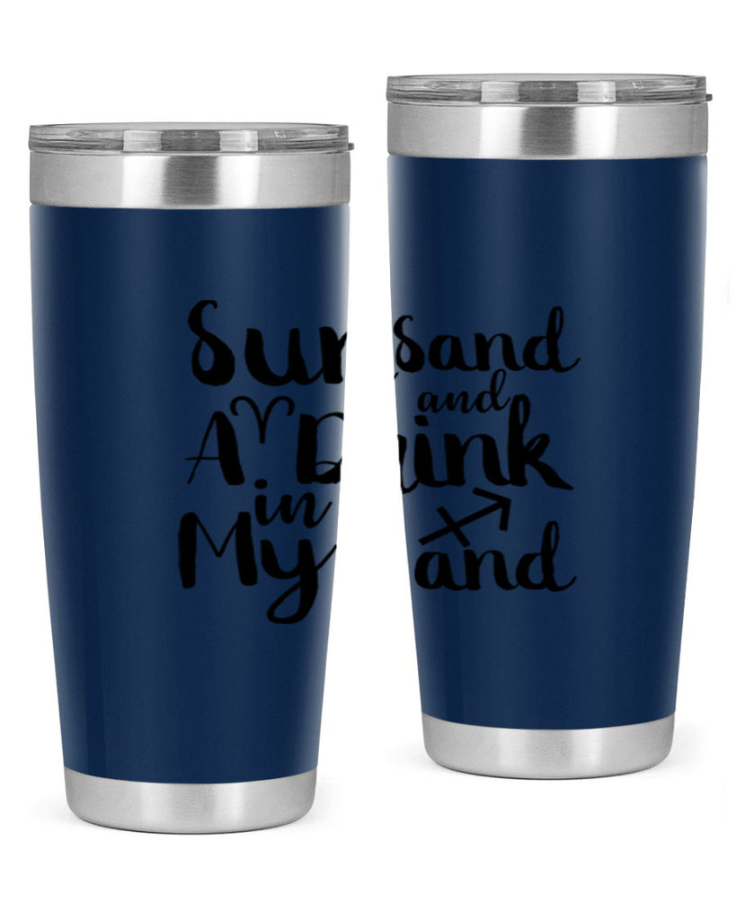 Sun Sand And A Drink In My Hand 480#- zodiac- Tumbler