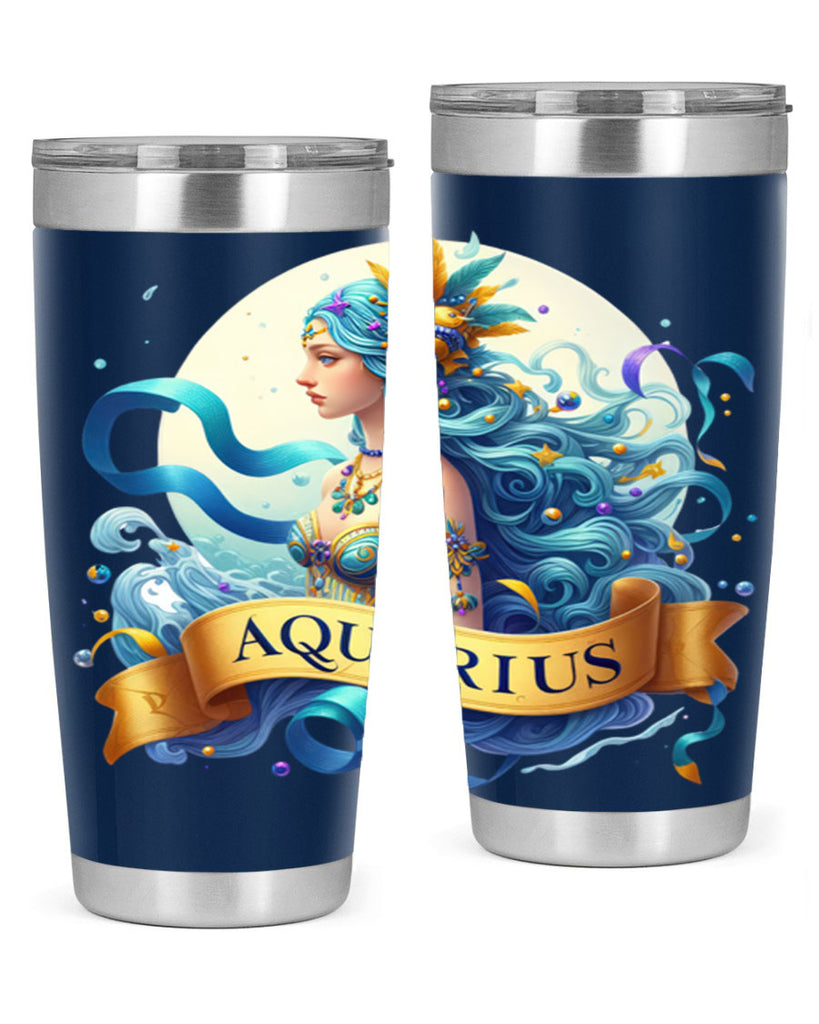 aquarius 84#- zodiac- Tumbler