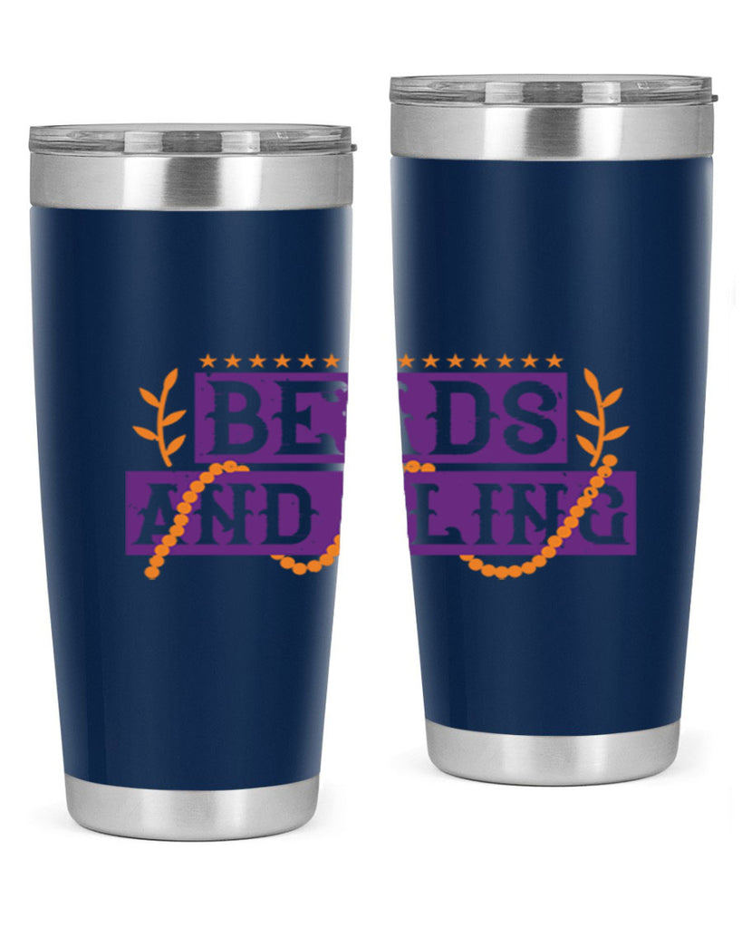beads and bling 40#- mardi gras- Tumbler