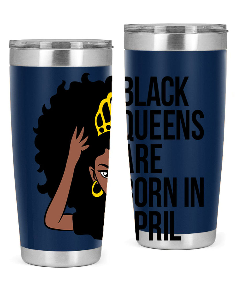 black queens are born in april 218#- black words phrases- Cotton Tank